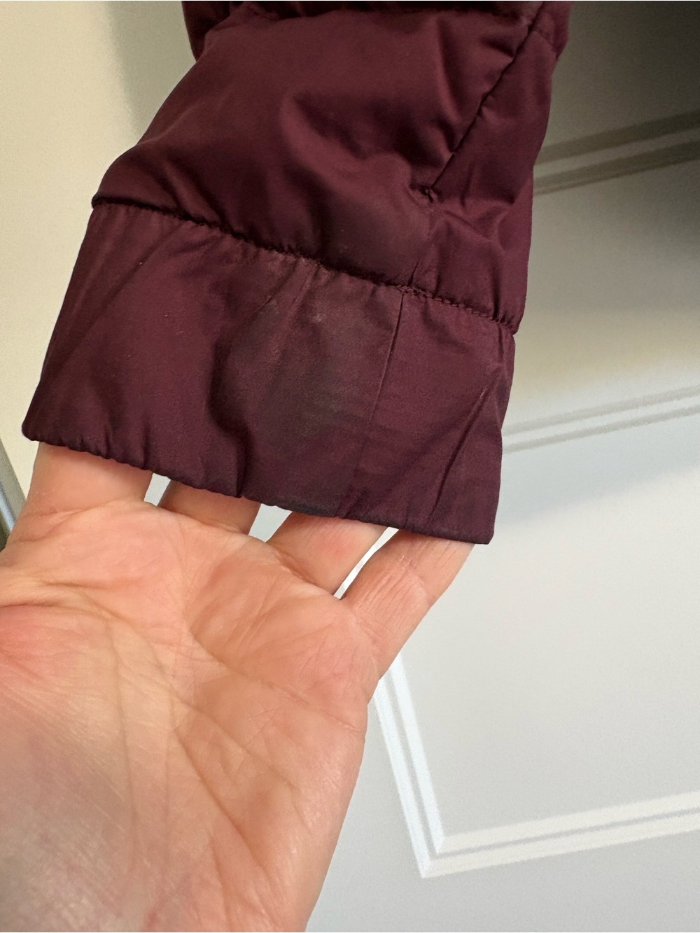 LululemonFluffin Sweat Life Goose Down Plum Purple Hooded Jacket Coat Size 8 - Picture 12 of 16